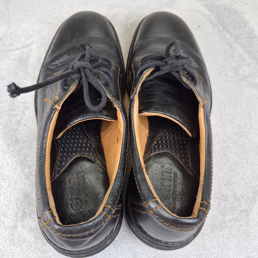 Born Mens H25803 Black Leather Oxford Lace Up Shoes Contrast Stitch Size 9.5 43 - Picture 10 of 14